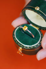 Load image into Gallery viewer, LUOWEND 18K White Gold Real Natural Yellow Diamond Ring for Women
