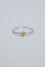 Load image into Gallery viewer, LUOWEND 18K White Gold Natural Yellow Diamond Ring for Women
