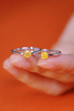 Load image into Gallery viewer, LUOWEND 18K White Gold Real Natural Yellow Diamond Ring for Women
