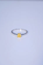 Load image into Gallery viewer, LUOWEND 18K White Gold Real Natural Yellow Diamond Ring for Women
