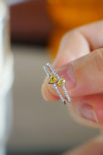 Load image into Gallery viewer, LUOWEND 18K White Gold Natural Yellow Diamond Ring for Women
