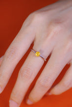Load image into Gallery viewer, LUOWEND 18K White Gold Real Natural Yellow Diamond Ring for Women
