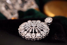 Load image into Gallery viewer, LUOWEND 18K White Gold Real Natural Diamond Pendant Necklace for Women
