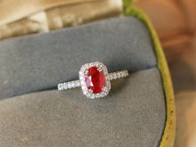 Load image into Gallery viewer, LUOWEND 18K White Gold Natural Ruby Ring for Women
