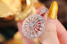 Load image into Gallery viewer, LUOWEND 18K White Gold Real Natural Diamond Pendant Necklace for Women
