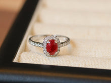 Load image into Gallery viewer, LUOWEND 18K White Gold Natural Ruby Ring for Women
