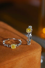 Load image into Gallery viewer, LUOWEND 18K White Gold Natural Yellow Diamond Ring for Women
