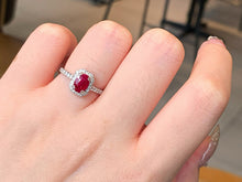 Load image into Gallery viewer, LUOWEND 18K White Gold Natural Ruby Ring for Women
