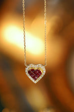 Load image into Gallery viewer, LUOWEND 18K Yellow Gold Natural Ruby Necklace for Women
