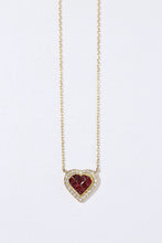 Load image into Gallery viewer, LUOWEND 18K Yellow Gold Natural Ruby Necklace for Women
