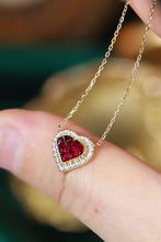 Load image into Gallery viewer, LUOWEND 18K Yellow Gold Natural Ruby Necklace for Women
