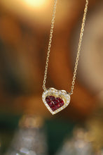 Load image into Gallery viewer, LUOWEND 18K Yellow Gold Natural Ruby Necklace for Women
