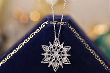 Load image into Gallery viewer, LUOWEND 18K White Gold Real Natural Diamond Pendant Necklace for Women
