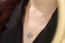 Load image into Gallery viewer, LUOWEND 18K White Gold Real Natural Diamond Pendant Necklace for Women
