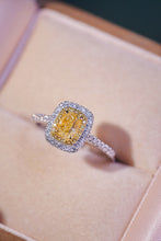 Load image into Gallery viewer, LUOWEND 18K White Gold Real Natural Yellow Diamond Ring for Women
