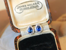 Load image into Gallery viewer, LUOWEND 18K White Gold Ntural Sapphire Earrings for Women
