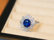 Load image into Gallery viewer, LUOWEND 18K White Gold Natural Sapphire Ring for Women
