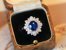 Load image into Gallery viewer, LUOWEND 18K White Gold Natural Sapphire Ring for Women
