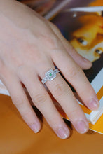 Load image into Gallery viewer, LUOWEND 18K White Gold Natural Green Diamond Ring for Women
