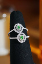 Load image into Gallery viewer, LUOWEND 18K White Gold Natural Diamond Ring for Women
