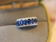 Load image into Gallery viewer, LUOWEND 18K White Gold Natural Sapphire Ring for Women
