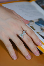 Load image into Gallery viewer, LUOWEND 18K White Gold Natural Green Diamond Ring for Women
