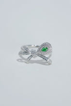 Load image into Gallery viewer, LUOWEND 18K White Gold Natural Green Diamond Ring for Women
