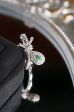Load image into Gallery viewer, LUOWEND 18K White Gold Natural Green Diamond Ring for Women
