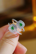 Load image into Gallery viewer, LUOWEND 18K White Gold Natural Green Diamond Ring for Women
