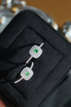 Load image into Gallery viewer, LUOWEND 18K White Gold Natural Green Diamond Ring for Women
