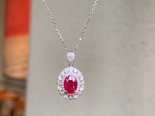 Load image into Gallery viewer, LUOWEND 18K White Gold Natural Ruby Necklace for Women
