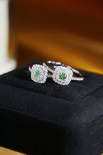 Load image into Gallery viewer, LUOWEND 18K White Gold Natural Green Diamond Ring for Women
