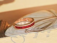 Load image into Gallery viewer, LUOWEND 18K Rose Gold Natural Ruby Ring for Women
