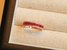 Load image into Gallery viewer, LUOWEND 18K Rose Gold Natural Ruby Ring for Women
