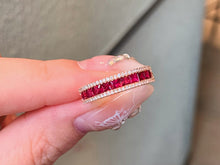 Load image into Gallery viewer, LUOWEND 18K Rose Gold Natural Ruby Ring for Women
