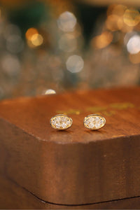 LUOWEND 18K Yellow Gold Natural Diamond Earrings for Women