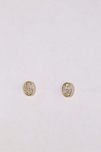 LUOWEND 18K Yellow Gold Natural Diamond Earrings for Women