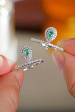 Load image into Gallery viewer, LUOWEND 18K White Gold Natural Green Diamond Ring for Women
