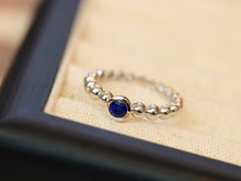 Load image into Gallery viewer, LUOWEND 18K White Gold Ntural Sapphire Ring for Women
