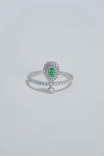 Load image into Gallery viewer, LUOWEND 18K White Gold Natural Green Diamond Ring for Women
