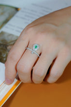 Load image into Gallery viewer, LUOWEND 18K White Gold Natural Green Diamond Ring for Women
