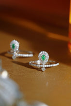Load image into Gallery viewer, LUOWEND 18K White Gold Natural Green Diamond Ring for Women
