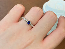 Load image into Gallery viewer, LUOWEND 18K White Gold Ntural Sapphire Ring for Women
