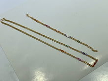 Load image into Gallery viewer, LUOWEND 18K Yellow Gold Real Natural Aquamarine Bracelet&amp;Necklace for Women
