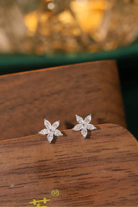 LUOWEND 18K White Gold Natural Diamond Earrings for Women