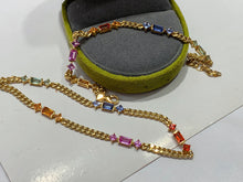 Load image into Gallery viewer, LUOWEND 18K Yellow Gold Real Natural Aquamarine Bracelet&amp;Necklace for Women
