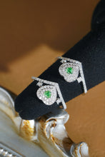 Load image into Gallery viewer, LUOWEND 18K White Gold Natural Green Diamond Ring for Women
