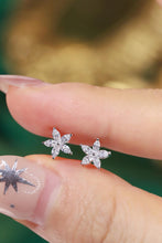 Load image into Gallery viewer, LUOWEND 18K White Gold Natural Diamond Earrings for Women
