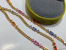 Load image into Gallery viewer, LUOWEND 18K Yellow Gold Real Natural Aquamarine Bracelet&amp;Necklace for Women
