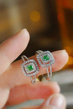 Load image into Gallery viewer, LUOWEND 18K White Gold Natural Green Diamond Ring for Women
